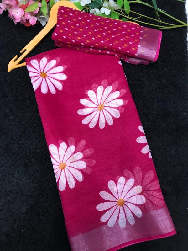 GC soft lenin saree wholesaler in surat